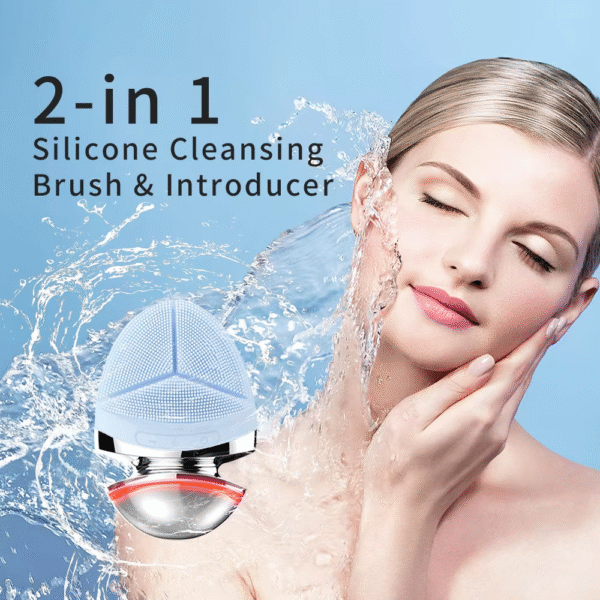 Electric Silicone Waterproof Sonic Massage Facial Cleansing Brush - Image 1
