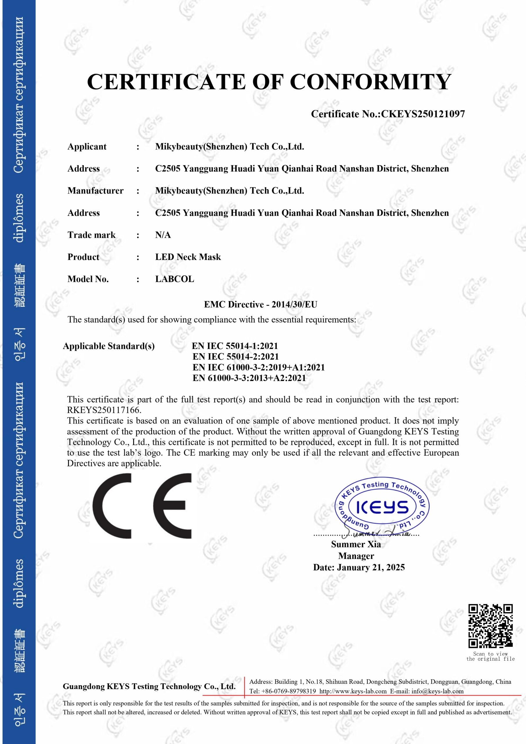 CKEYS250117166+脖罩+EMC EN55014 证书 正本_page-0001